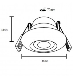 LED Strahler Downlight 8W - IP65 - Dimmbar - Kreisweiß - CCT - Speziell Badezimmer - Außenbereich