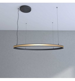 LED-Pendelleuchte - Rund Schwarz - 77W - SPACE VENUS - 120cm