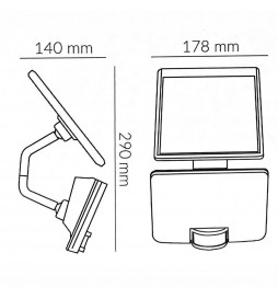 Solarstrahler LED - 1500lm - Schwarz - Mit PIR-Präsenzsensor - 4000K