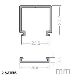 Profil PC - 2m - MAX - für LED-Streifen