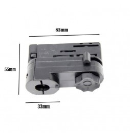 Conector adaptador de carril TRIFASICO Negro