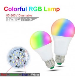 Bombilla LED RGB 10W 270º E27 con Mando a Distancia